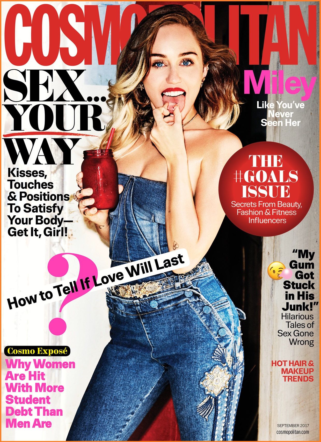 Eylül 2017 Cosmopolitan kapak kızı Miley Cyrus