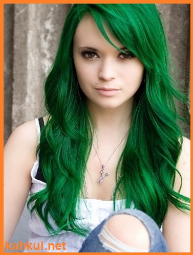 En seksi yeşil saç rengi