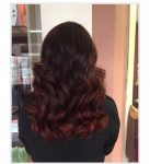 Siyah saçlar için kırmızı şarap çikolata ombre saç renkleri