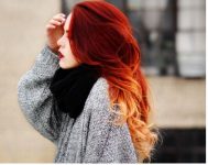 Tarz Ombre Saç Modelleri 2018 Ateş Kırmızısı