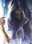 Pastel lavanata ve lila ombre saç rengi