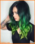 Yeşil Ombre saç modelleri